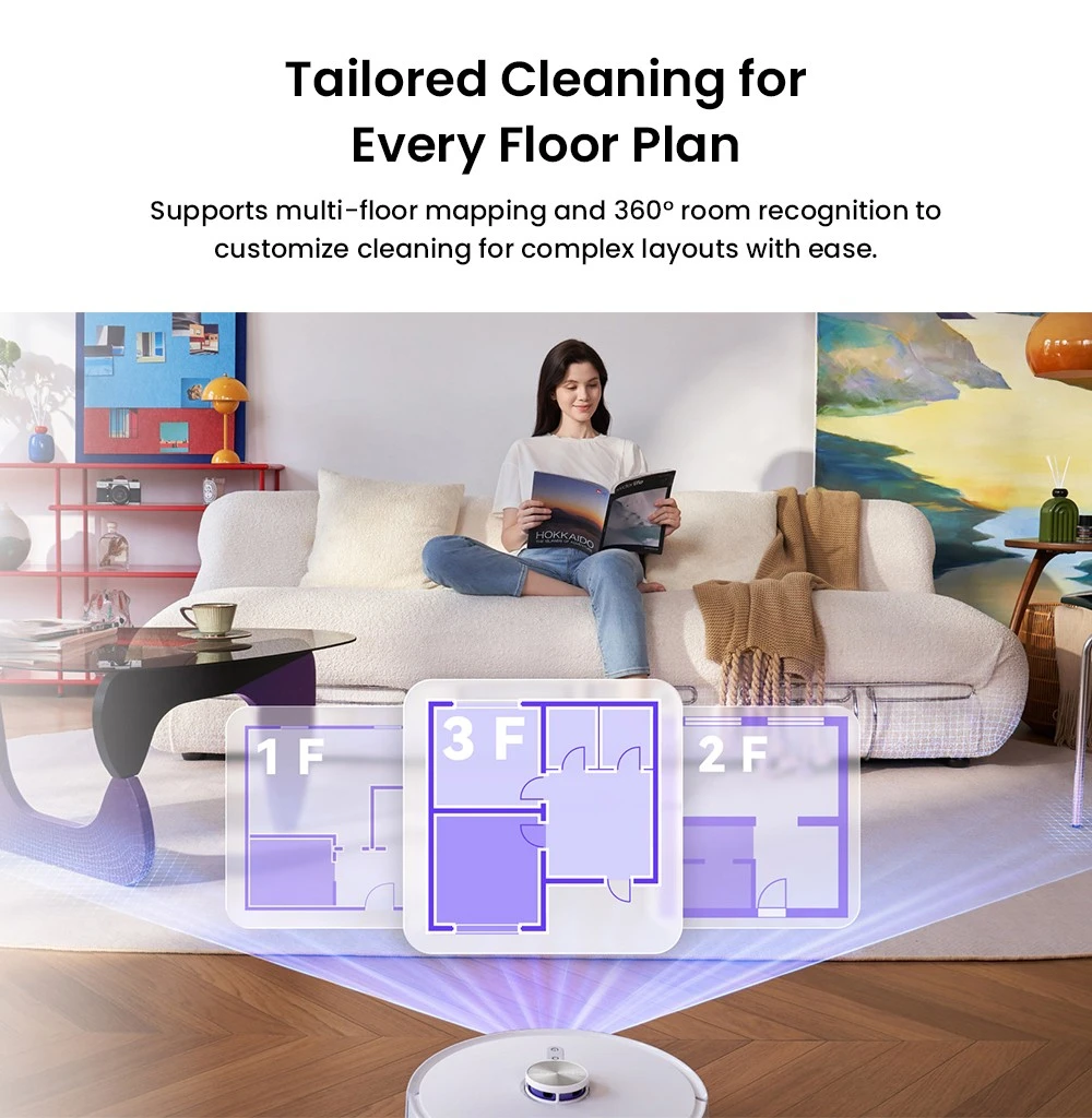 Narwal Narwal Freo S Robot Vacuum and Mop, Auto Dust Collection, 8000Pa Suction, Smart Navigation & Voice Control
