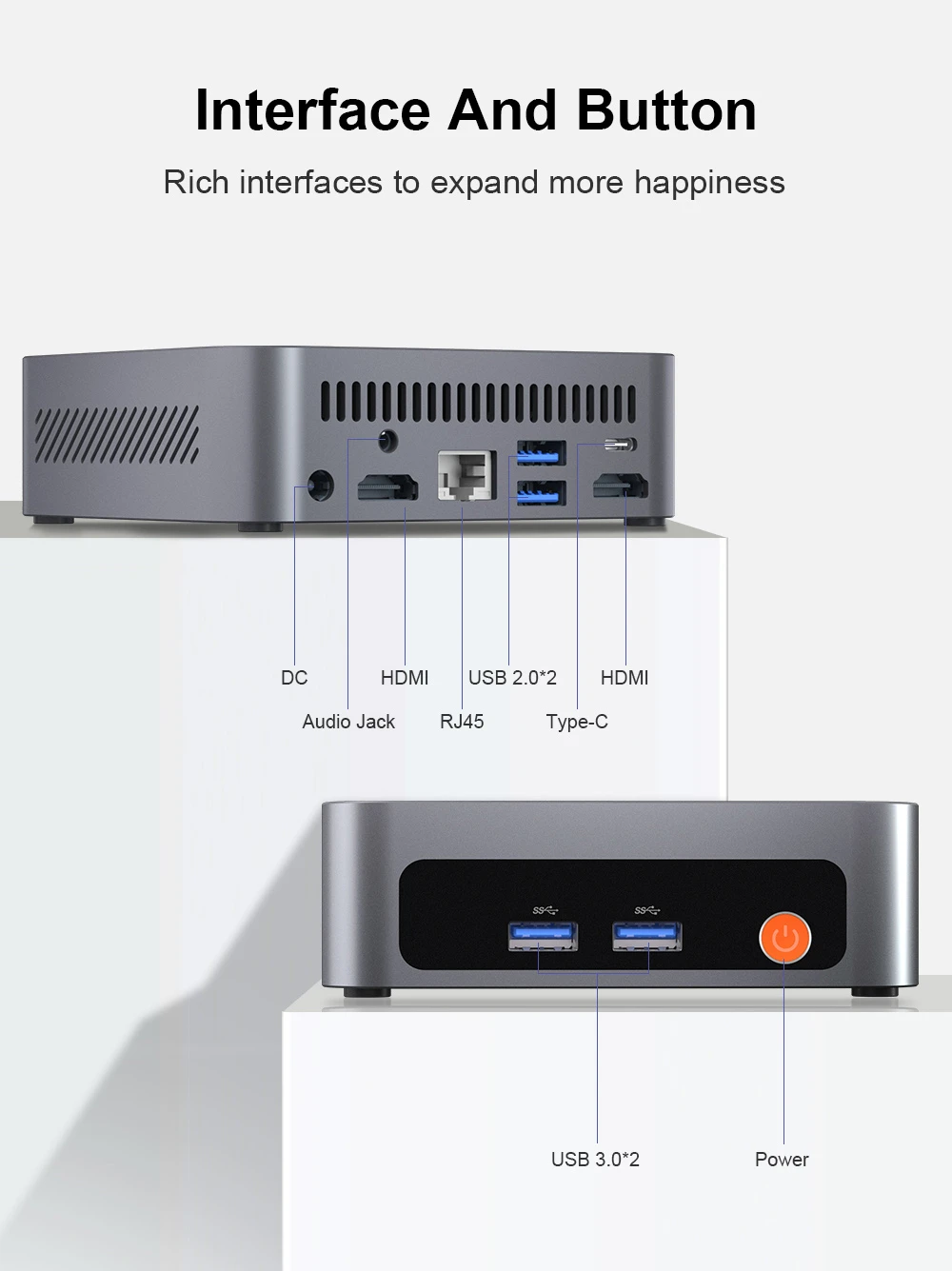 Mini PC Ninkear M7, AMD Ryzen 5 7430U, 6 núcleos (máximo 4.3 GHz), 16 GB de RAM, 512 GB de SSD, 2 HDMI + Tipo-C 4K, pantalla triple, WiFi 6, Bluetooth 5.2, 2 USB 3.0, 2 USB 2.0, 1 RJ45, 1 conector de audio.