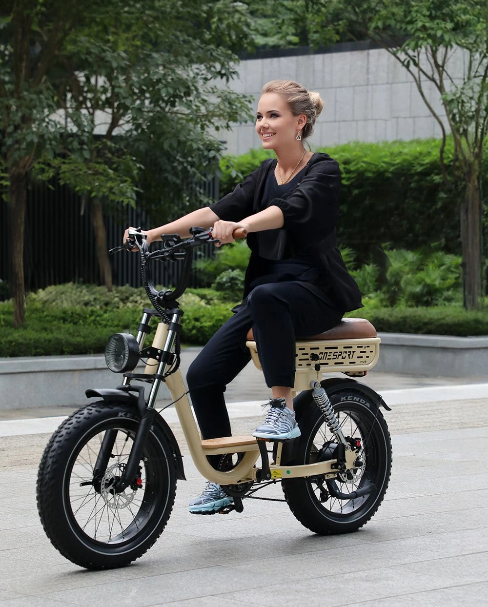Onesport W77 Electric Bike, 500W Motor, 48V 18Ah Battery, 20*4 inch Tires, 25km/h Max Speed, 90km Range, Hydraulic Brake, Dual Suspension, Shimano 7-speed