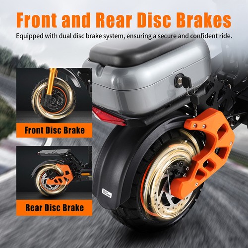 TWOFISH V5 MAX Electric Scooter with Seat, 800W Motor, 48V 18Ah Battery, Front 11 inch & Rear 10 inch Tires, 45km/h Max Speed, 45km Range, Front & Rear Disc Brake, Front & Rear Dual Suspension, LCD Display