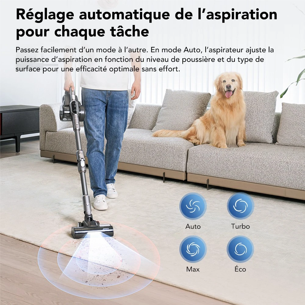 Jimmy H11 Pro Aspirateur sans fil, aspiration 700 W/260 AW, autonomie 90 min, tube flexible, 7 outils de nettoyage, affichage LED, pour tapis/sols durs - Gris foncé