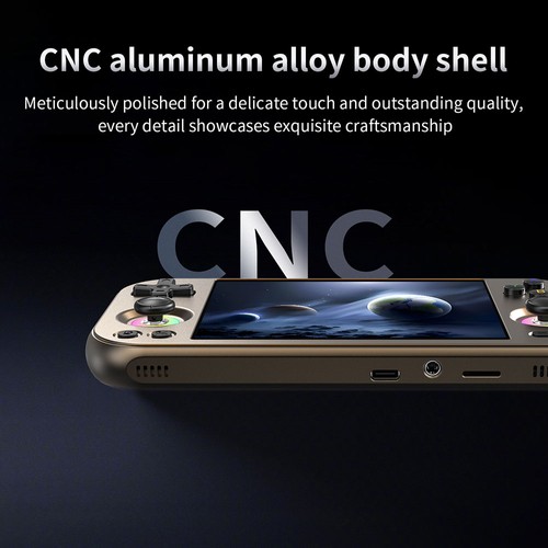ANBERNIC RG477M AI Game Console 128GB SD Card Chocolate Bronze
