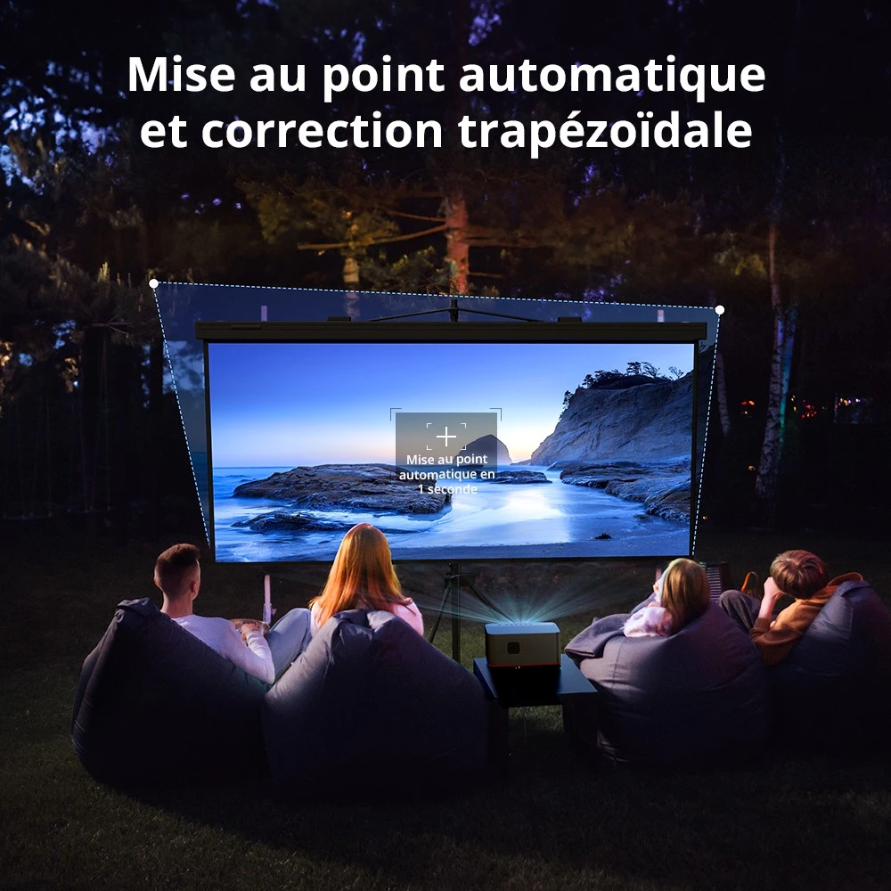 Projecteur TV Android ETOE Whale Pro, résolution native 1080p, 1500 ANSI, décodage 4K, mise au point automatique et correction trapézoïdale automatique, 2 haut-parleurs stéréo 10 W, Wi-Fi double bande