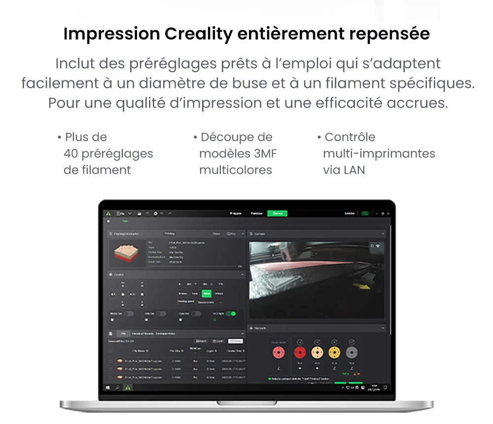 Creality K2 Combo Imprimante 3D, système CFS, 260*260*260mm
