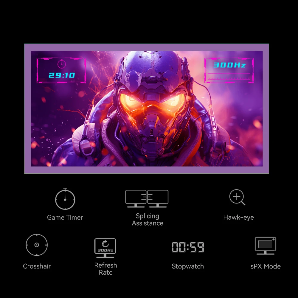 TITAN ARMY C27A1H Écran gaming, écran VA incurvé 27 pouces 1500R, résolution 1920 x 1080, taux de rafraîchissement de 300 Hz, temps de réponse à gris 1 ms, FreeSync, OD dynamique, 10 modes de scénario, 2 ports HDMI 2.0, 2 ports DP 1.4, 1 port audio