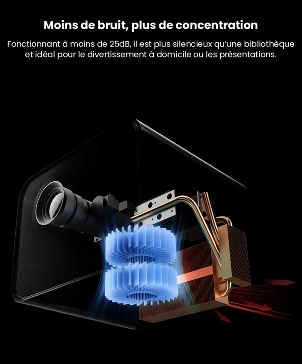 Ultimea Poseidon E100 Projecteur, 1800 ANSI, 1080P natif, décodage 4K, mise au point automatique et correction keystone 6D, image 3D active, Intervenants 10W*2, Google TV