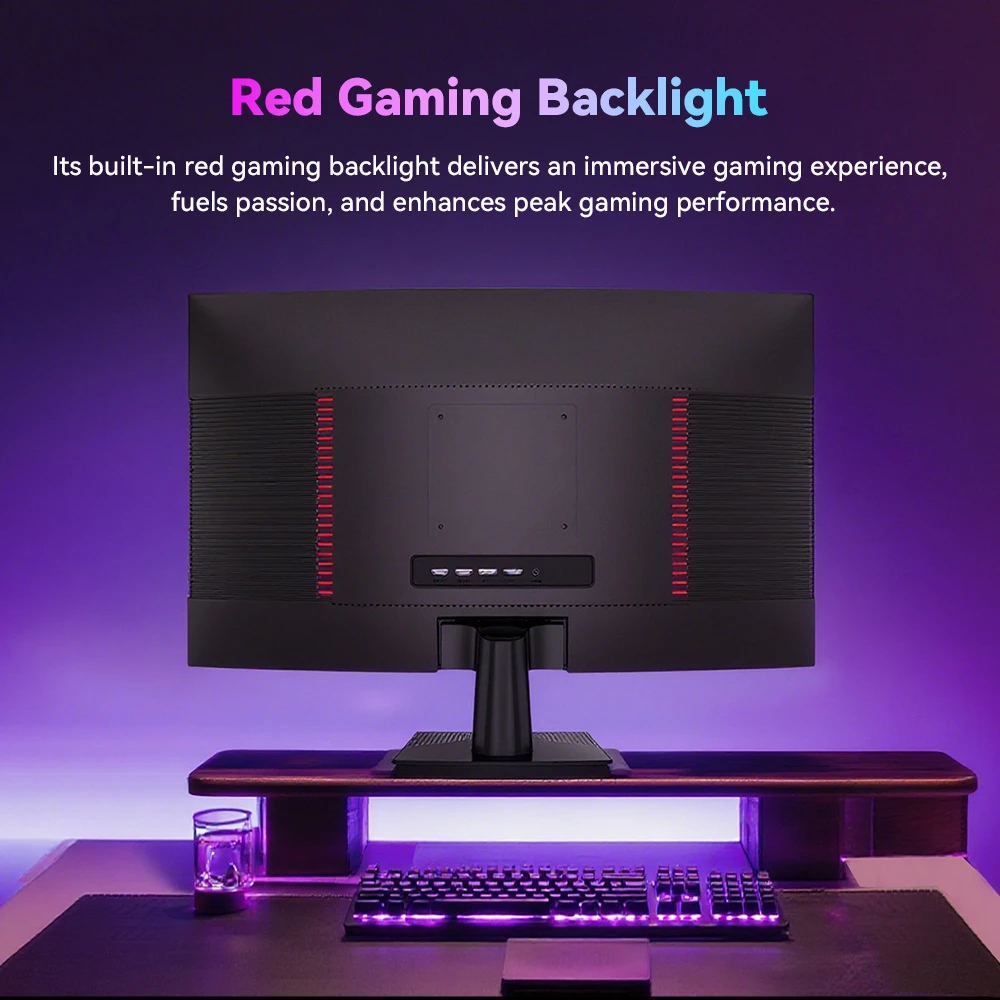 TITAN ARMY C27A1H Écran gaming, écran VA incurvé 27 pouces 1500R, résolution 1920 x 1080, taux de rafraîchissement de 300 Hz, temps de réponse à gris 1 ms, FreeSync, OD dynamique, 10 modes de scénario, 2 ports HDMI 2.0, 2 ports DP 1.4, 1 port audio