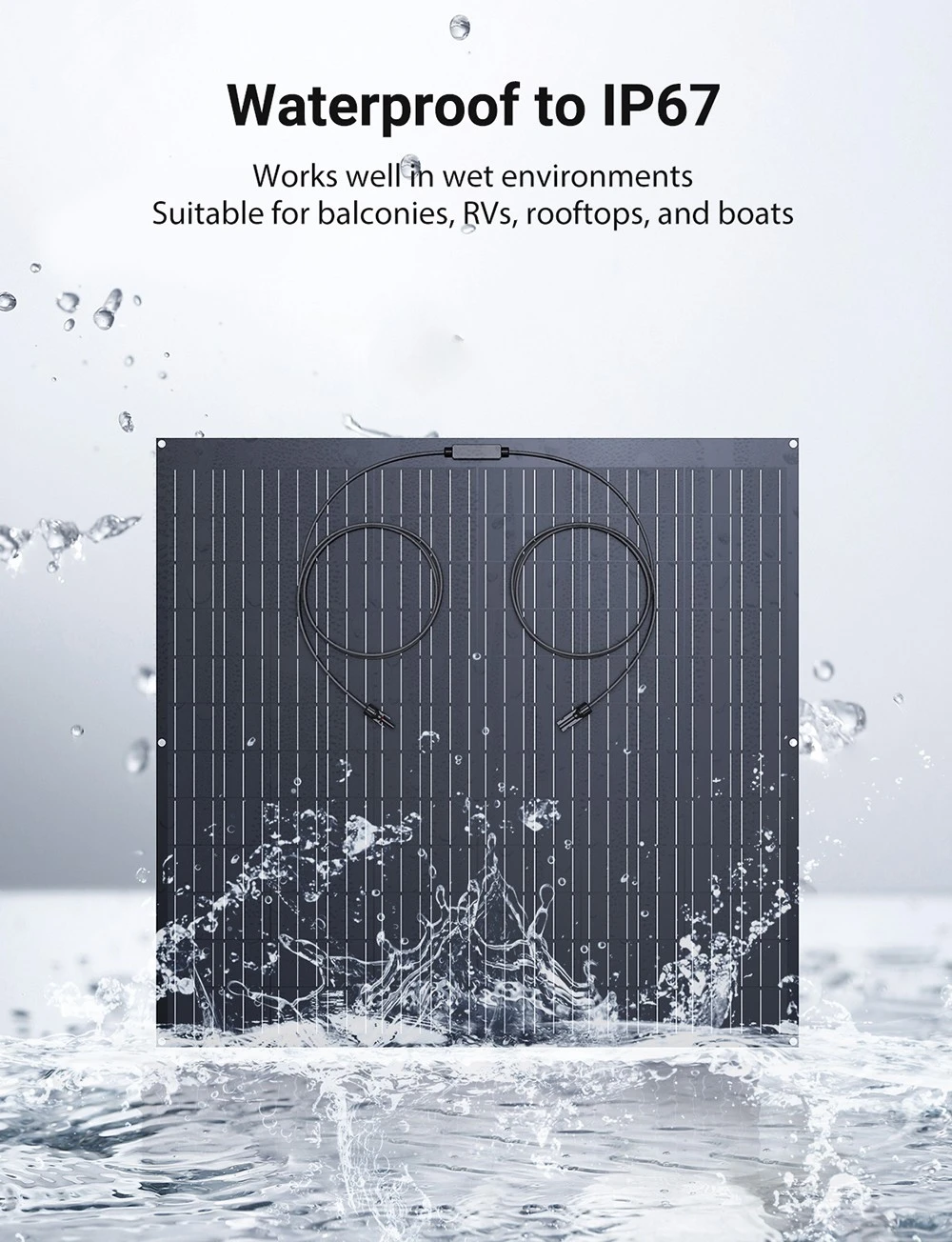 LIONSHEE LS-SP240 240W Flexible Solar Panel 2PCS, 17.55% High Efficiency, Bendable Up to 120°, 182x83mm Mono Solar Cell, IP67 Waterproof, For RV/ Balcony/ Backpacks