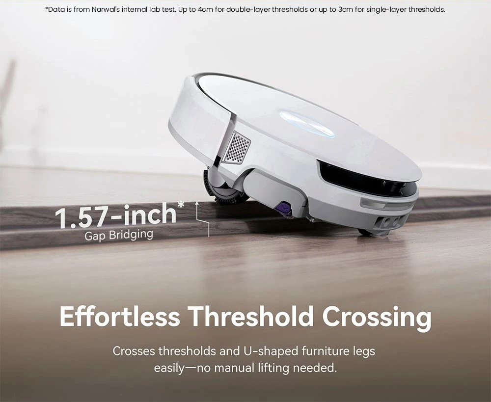 Narwal Freo Flow Ultra Saugroboter, 22000 Pa Saugkraft, Selbstreinigung in Echtzeit, KI-gestützte Hindernisvermeidung, ideal für Tierhaare und Hartböden – Weiß