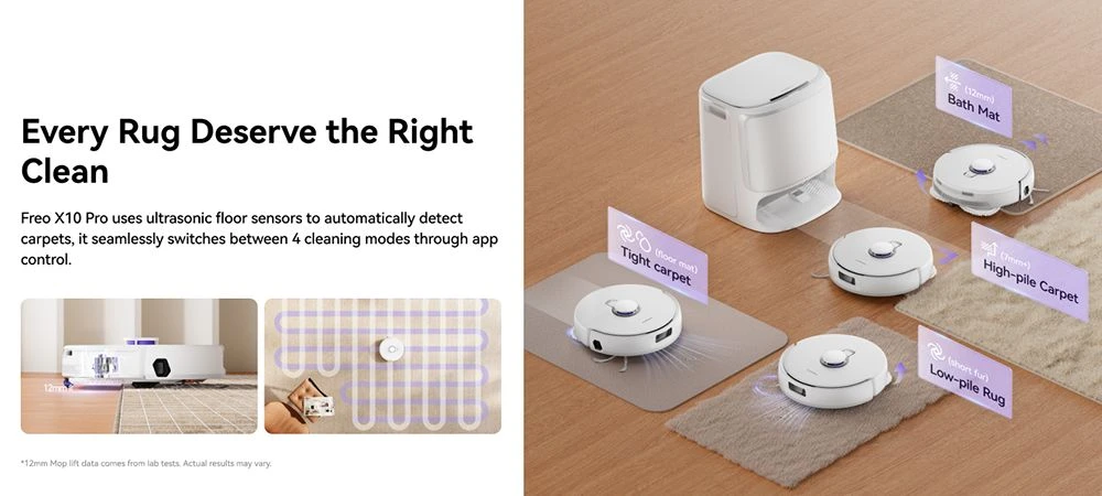 Narwal Freo X10 Pro Robot Vacuum Cleaner, Tangle Free Robot Mop, 8500Pa Powerful Suction, Self-Emptying, Auto Mop Washing, Auto Drying, Obstacle Avoidance, Ideal for Pet Hair and Hard Floor - White