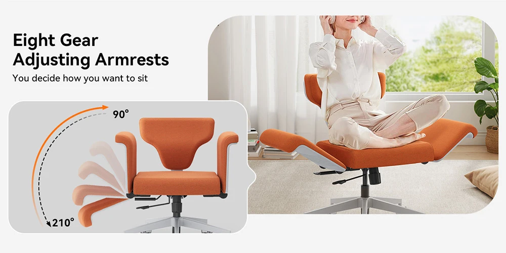 NEWTRAL Freedom-X-FF - Столът, на който най-накрая можете да работите удобно навсякъде 4 Newtral FF-O Freedom-X Многопозиционен стол с подлакътник - оранжев