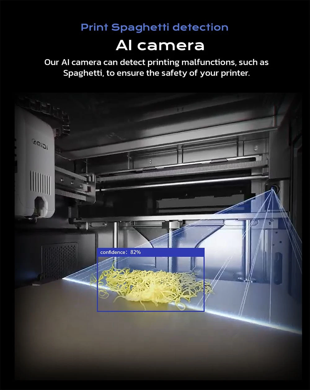 Imprimante 3D QIDI TECH Q2, haute vitesse 600 mm/s, tête chauffante 370 °C, chambre fermée 65 °C, mise à niveau automatique, caméra IA, grand volume de fabrication 270 × 270 × 256 mm, compatible PLA/ABS/PETG/TPU et matériaux avancés