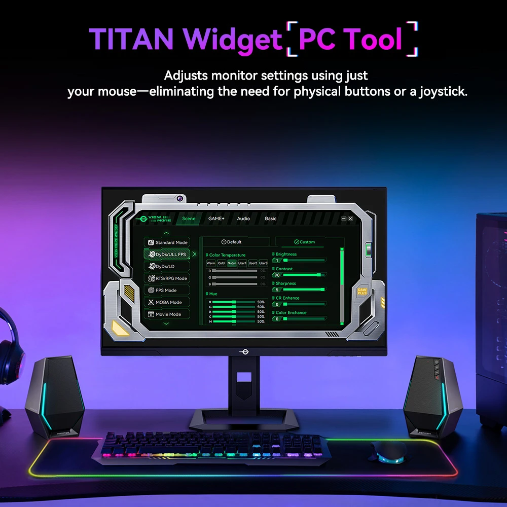 TITAN ARMY P275MV PLUS Gaming Monitor, 27 inch Fast IPS Screen, 3840*2160@160Hz & 1920*1080@320Hz, HDR1000, DyDs Mini LED, 1ms GTG Response Time, FreeSync, FPS/RTS Gaming Mode, 2*USB-A, 1*USB-B, 1*Type-C, 2*HDMI2.1, 1*DP1.4, 1*Audio