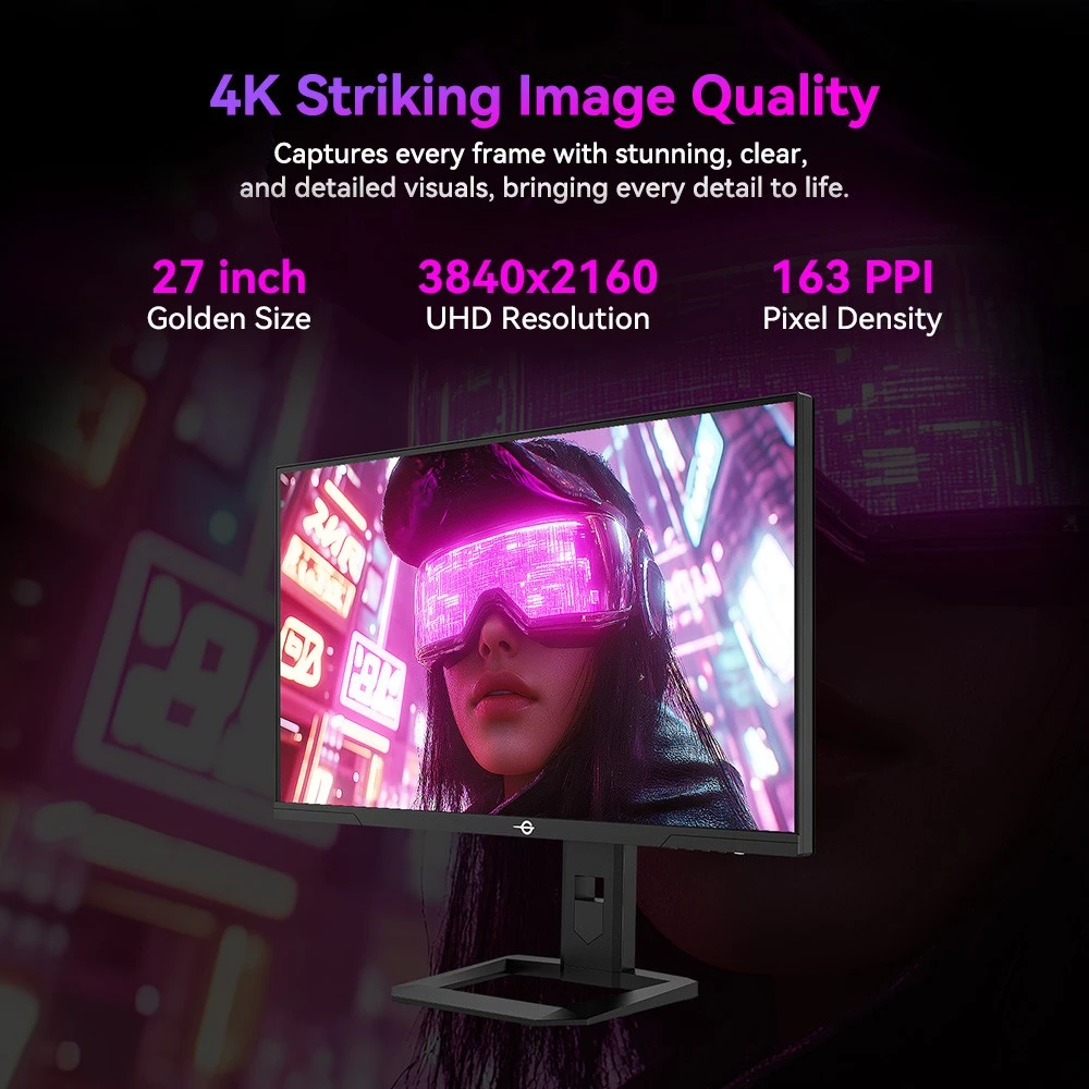 TITAN ARMY P275MV PLUS Gaming Monitor, 27 inch Fast IPS Screen, 3840*2160@160Hz & 1920*1080@320Hz, HDR1000, DyDs Mini LED, 1ms GTG Response Time, FreeSync, FPS/RTS Gaming Mode, 2*USB-A, 1*USB-B, 1*Type-C, 2*HDMI2.1, 1*DP1.4, 1*Audio