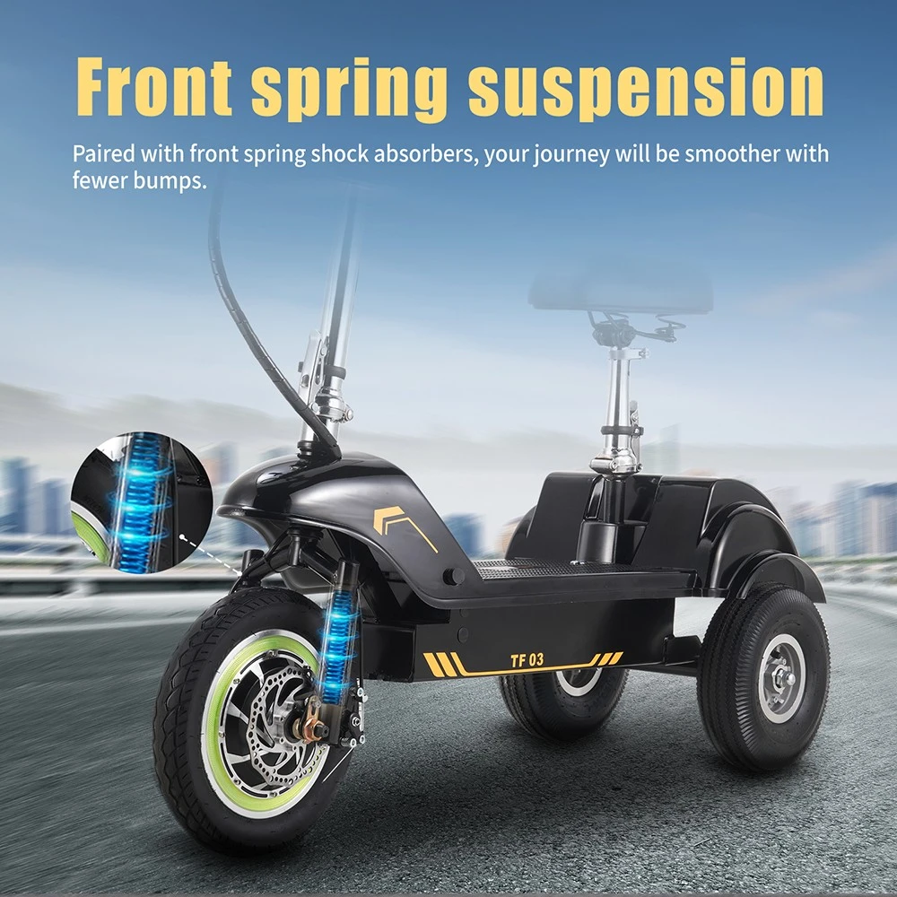 TWOFISH TF03 Electric Scooter with Removable Seat, 350W Motor, 48V 15Ah Battery, Front 12 inch & Rear 10 inch Tires, 28km/h Max Speed, 30km Range, Disc Brakes, Front Spring Suspension