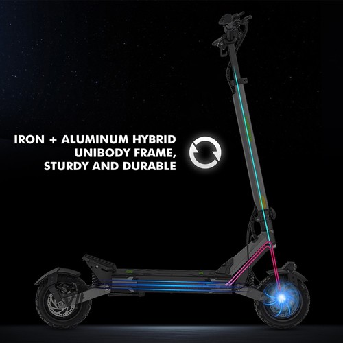 Vipcoo VS6 Electric Scooter, 1000W Motor, 48V 18.2Ah Battery, 10 inch Tires, 25km/h Max Speed, 55km Range, Front & Rear Mechanical Disc Brakes, Front & Rear Spring Damping, LED Smart Display, NFC Unlock