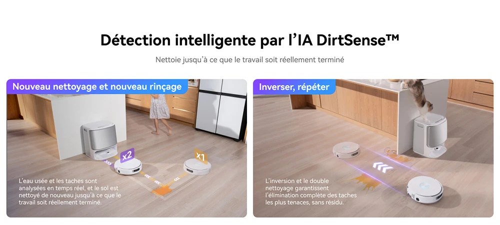 Narwal Freo Flow Aspirateur Robot et Serpillière, Aspiration 22 000Pa, Évitement d’Obstacles par IA à Double Caméra, Serpillière à Eau Chaude, Nettoyage des Tapis et Bords, Vidage Automatique, Sac à Poussière 2,5L, Commande Vocale - Blanc