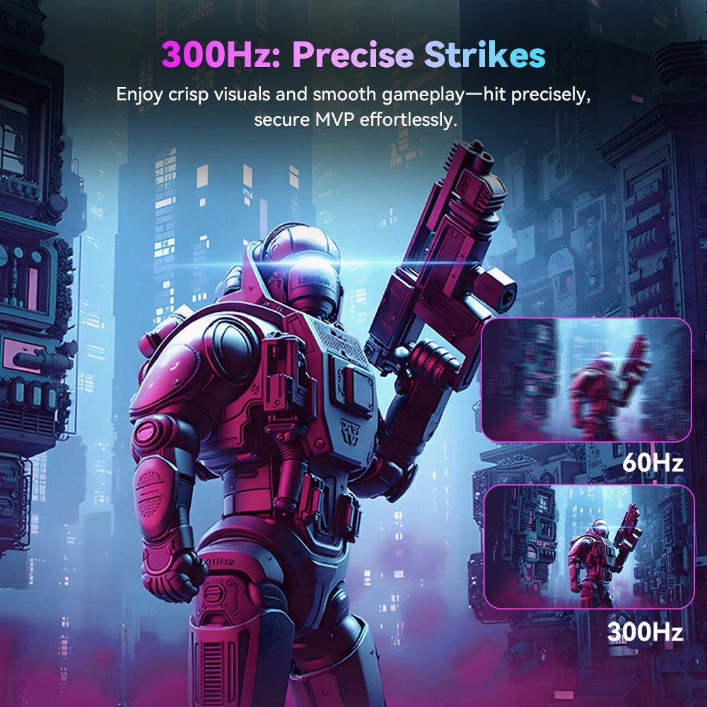 TITAN ARMY C27A1H Écran gaming, écran VA incurvé 27 pouces 1500R, résolution 1920 x 1080, taux de rafraîchissement de 300 Hz, temps de réponse à gris 1 ms, FreeSync, OD dynamique, 10 modes de scénario, 2 ports HDMI 2.0, 2 ports DP 1.4, 1 port audio