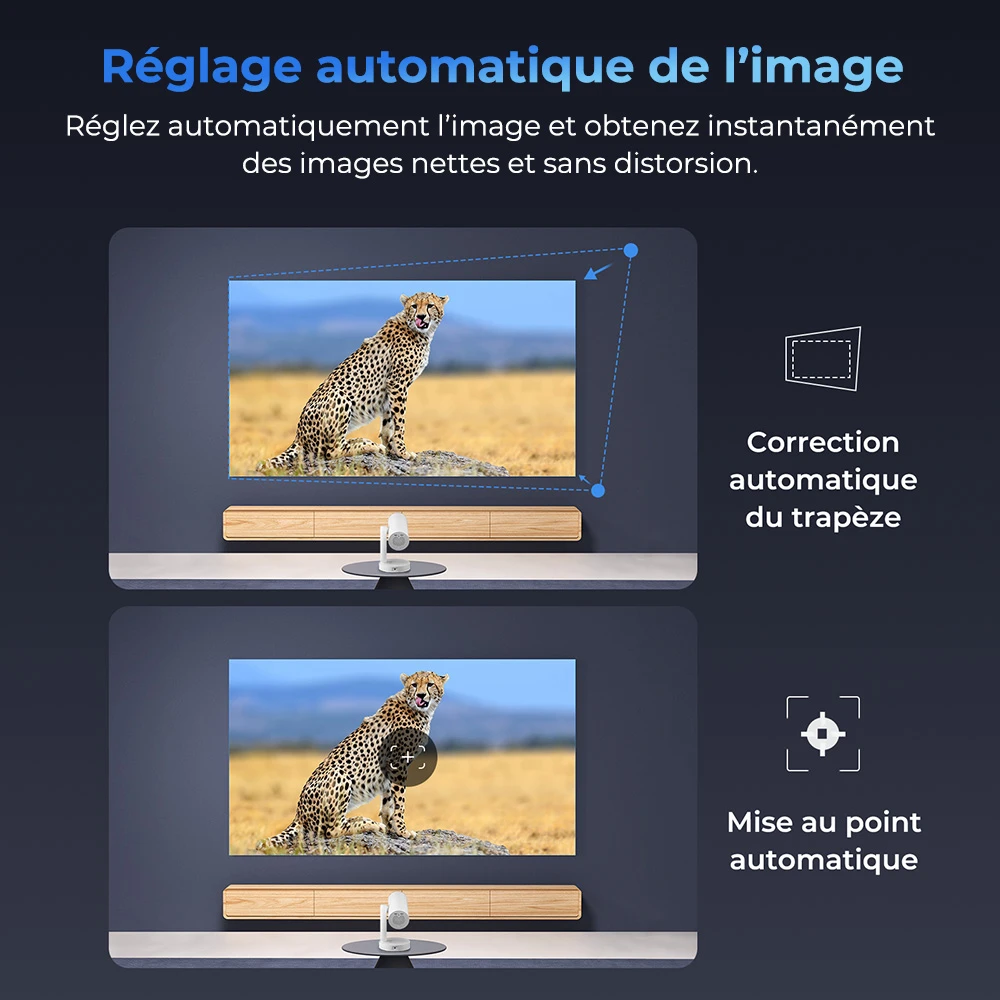 ETOE Starfish Plus Projecteur, Google TV intégré, rotation à 140°, 1080p natif, 300 ANSI, décodage 4K, veilleuse tactile, correction automatique du trapèze et mise au point automatique
