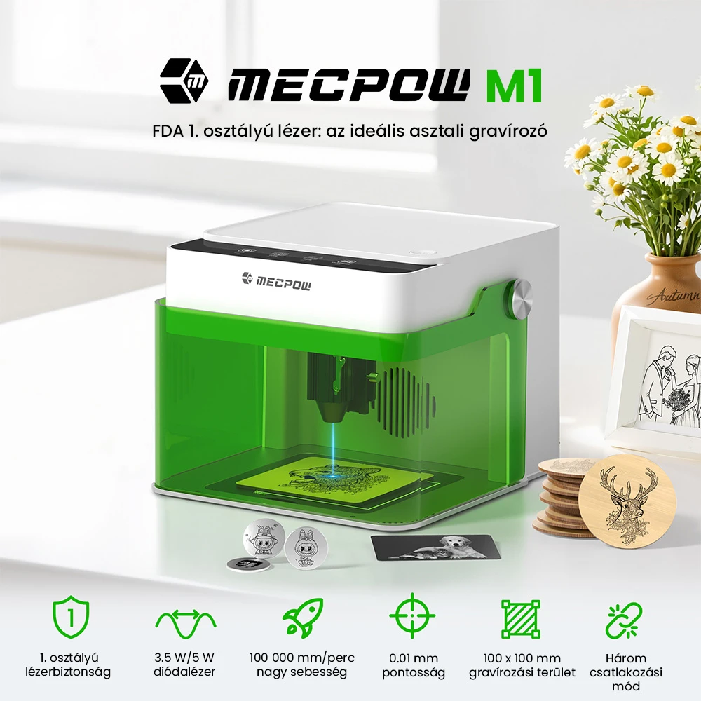 Mecpow M1 5W lézergravírozó otthoni használatra