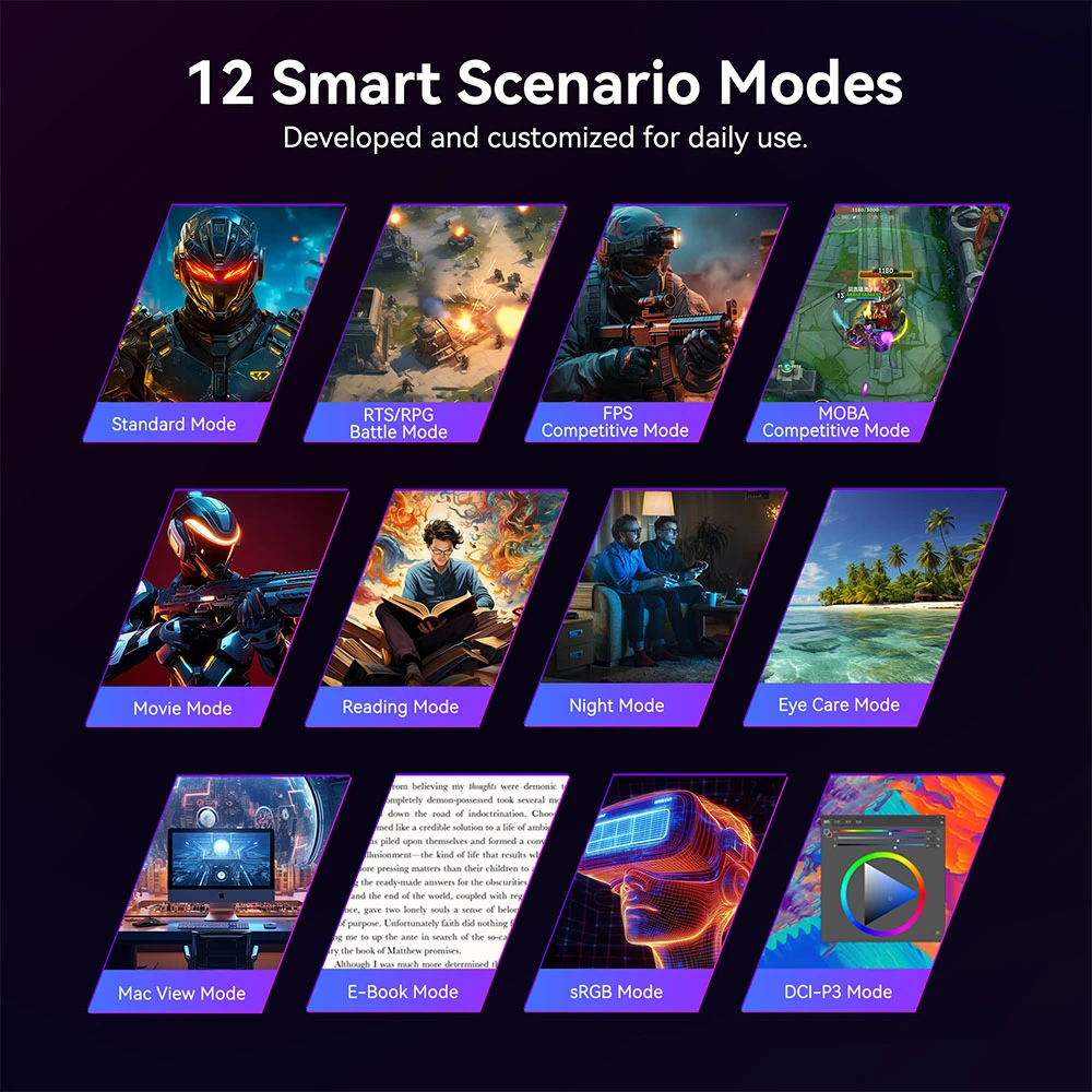 TITAN ARMY P2712V Gaming Monitor, 27 inch Fast IPS, 3840×2160@160Hz & 1920×1080@320Hz, HDR400, 12 Scenario Modes, Game Assist, 1ms GTG Response Time, Dynamic OD, RGB Gaming Lighting, Low Blue Light, 2*HDMI 2.1, 2*DP 1.4, 1*Audio