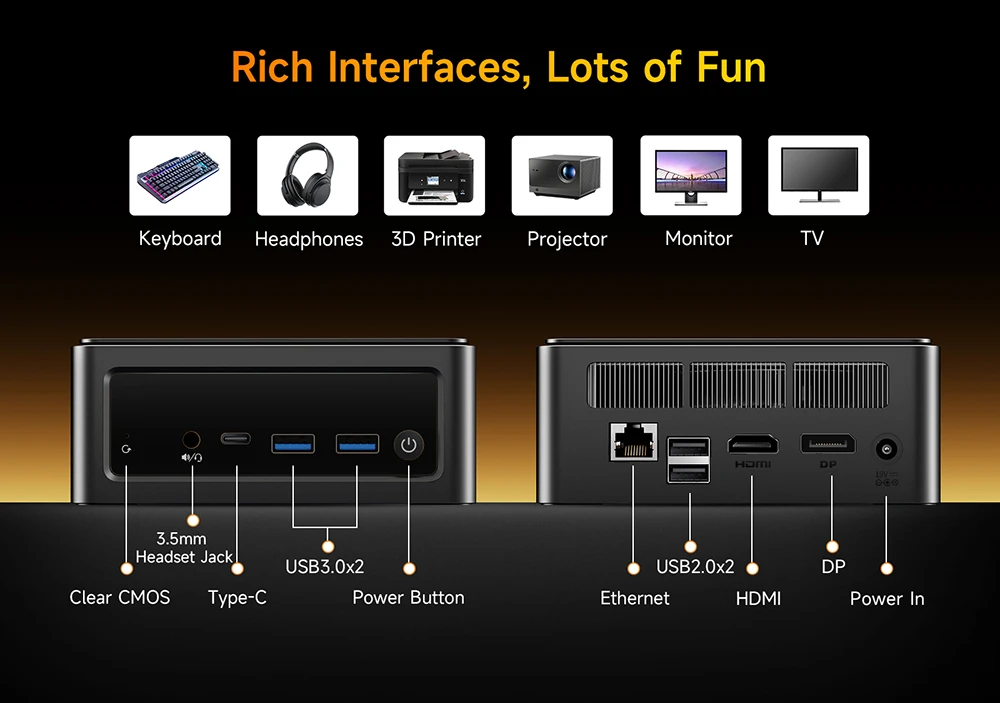 BMAX B8A Pro Mini PC, AMD R7 8745HS 8 πυρήνες μέγιστο 4,9 GHz, 16 GB RAM 512 GB SSD, DP+HDMI+Type-C 4K Τριπλή οθόνη, WiFi 6 Bluetooth 5.2, 2*USB3.0, 2*USB2.0, 1*RJ45, 1*Υποδοχή ακουστικών, Σύστημα ψύξης Space Capsule