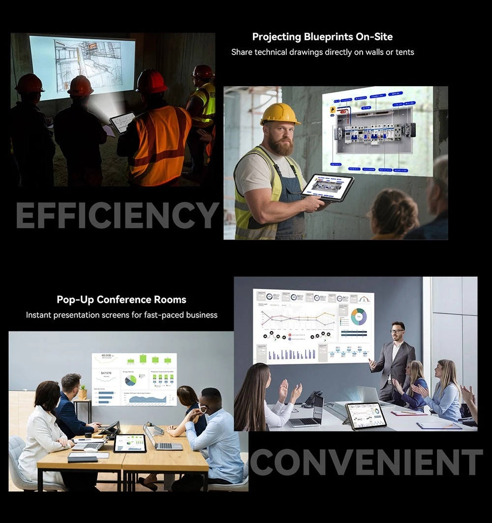 Blackview Active 12 Pro 5G Projector AI Rugged Tablet, 200lm 120 inch 1080P Projection, Android 15, 11 inch 1920*1200 IPS Screen, MT6878 8 Cores, 16GB + 32GB Expansion RAM 1TB ROM, 30000mAh Battery, 120W Fast Charging, 50MP+108MP Camera, WiFi 6E