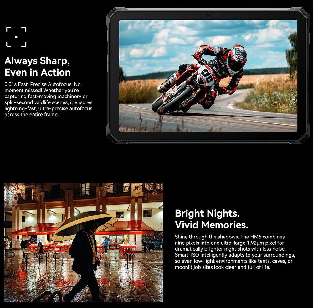 Blackview Active 12 Pro 5G Projector AI Rugged Tablet, 200lm 120 inch 1080P Projection, Android 15, 11 inch 1920*1200 IPS Screen, MT6878 8 Cores, 16GB + 32GB Expansion RAM 1TB ROM, 30000mAh Battery, 120W Fast Charging, 50MP+108MP Camera, WiFi 6E