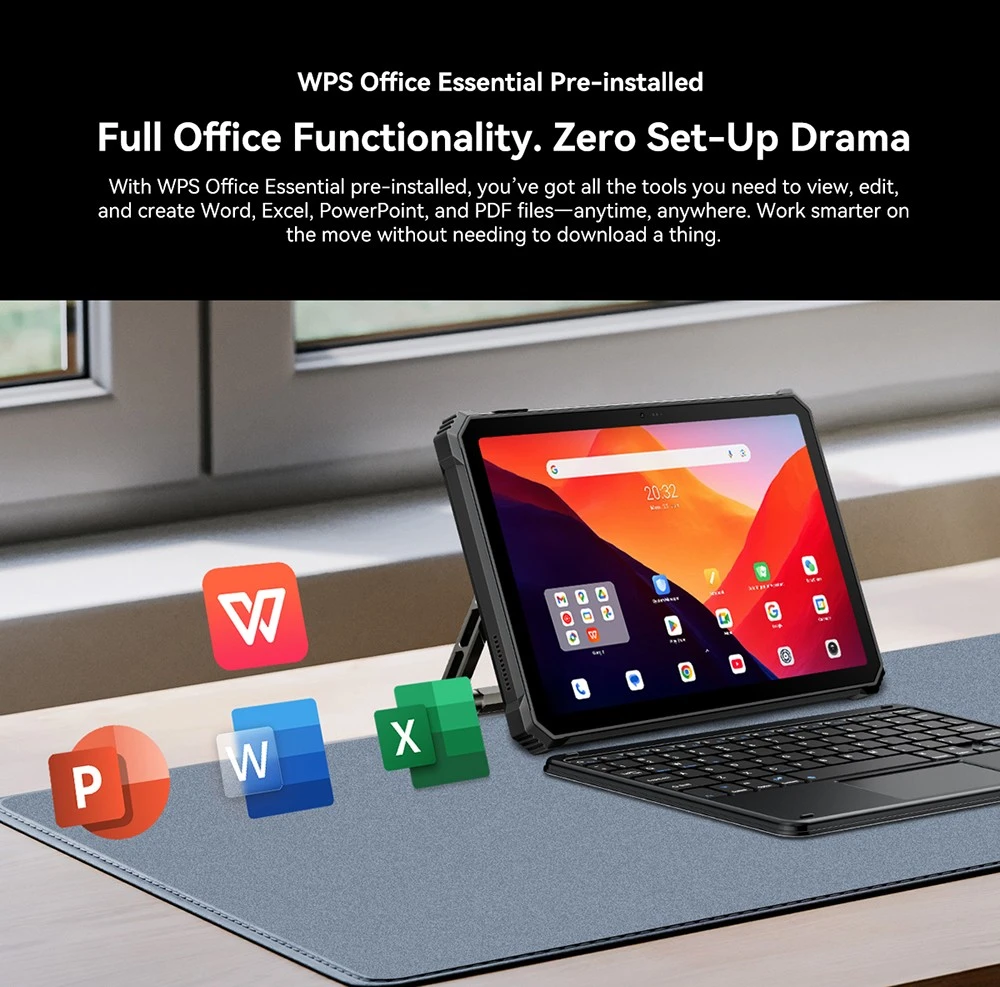 Blackview Active 12 Pro 5G Projector AI Rugged Tablet, 200lm 120 inch 1080P Projection, Android 15, 11 inch 1920*1200 IPS Screen, MT6878 8 Cores, 16GB + 32GB Expansion RAM 1TB ROM, 30000mAh Battery, 120W Fast Charging, 50MP+108MP Camera, WiFi 6E