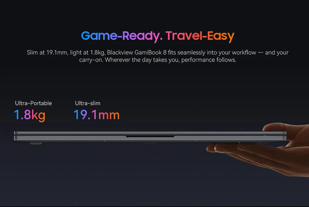 Blackview GamiBook 8 – Ujjlenyomat-olvasó és portok