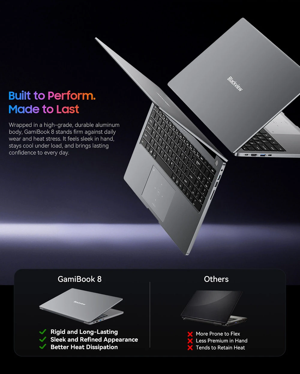 Blackview GamiBook 8 – Vékony és könnyű design