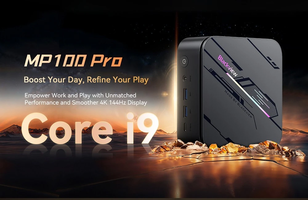 Geekbuying kuponos akciók 2025.10.27. - Több mint 20-1 termék! 31 Blackview MP100 Pro Mini PC, Intel i9-12900HK 14 Cores Max 5.0GHz, 16GB RAM 512GB SSD, HDMI+DP+USB-C Triple 4K Display, WiFi 6 Bluetooth 5.2, 4*USB 3.2 Gen 1 Type-A, 2*USB 3.2 Gen 2 Type-A, 1*RJ45, 1*Audio Jack