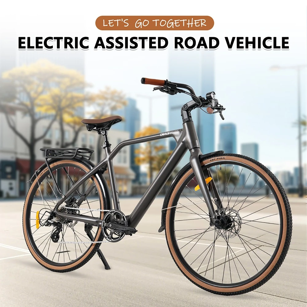 CMACEWHEEL F700-1 Electric Bike, 250W Motor, 36V 10Ah Battery, 700*38C Tires, 25km/h Max Speed, 80km Range, Hydraulic Disc Brakes, Shimano 8-speed - Grey