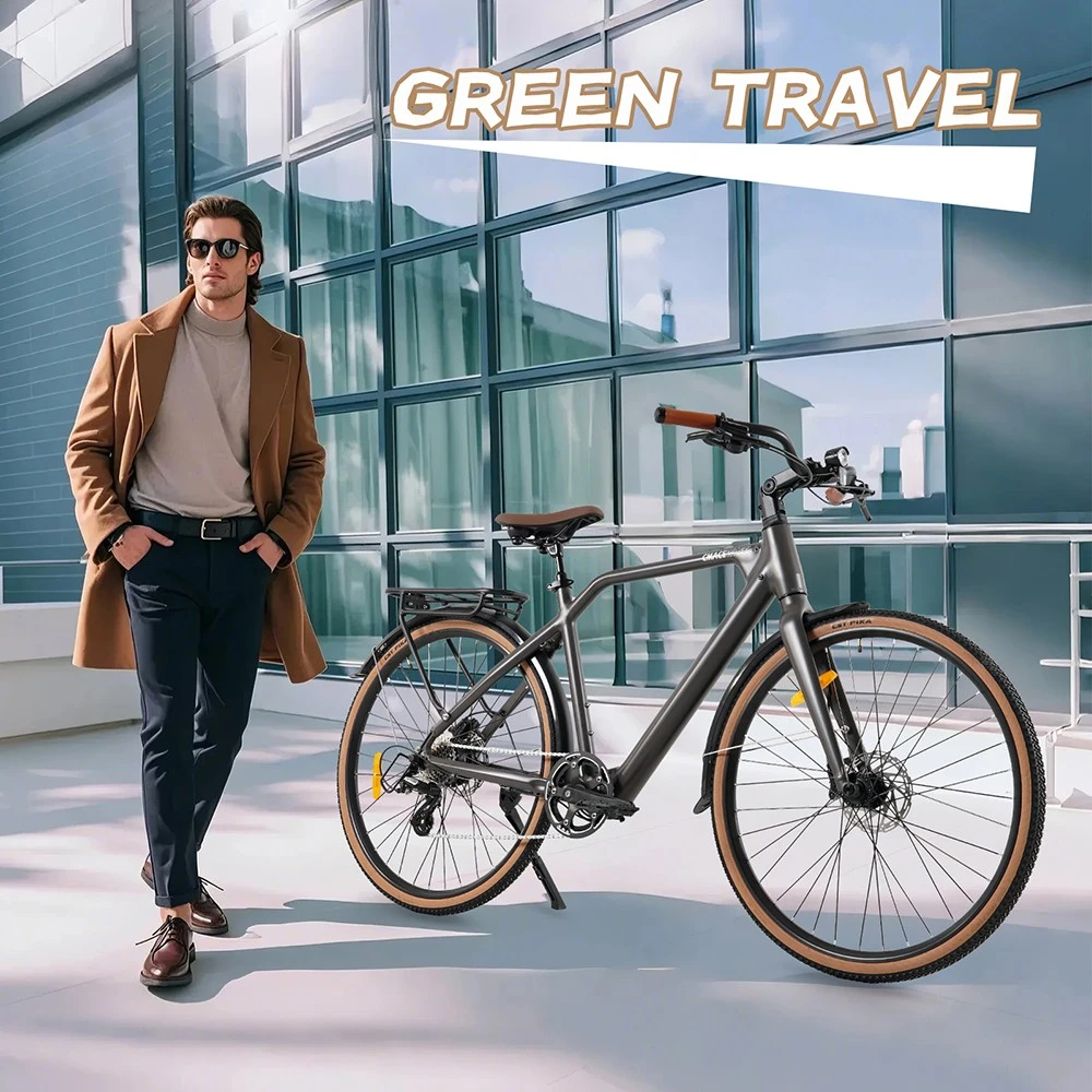 CMACEWHEEL F700-1 Electric Bike, 250W Motor, 36V 10Ah Battery, 700*38C Tires, 25km/h Max Speed, 80km Range, Hydraulic Disc Brakes, Shimano 8-speed - Grey