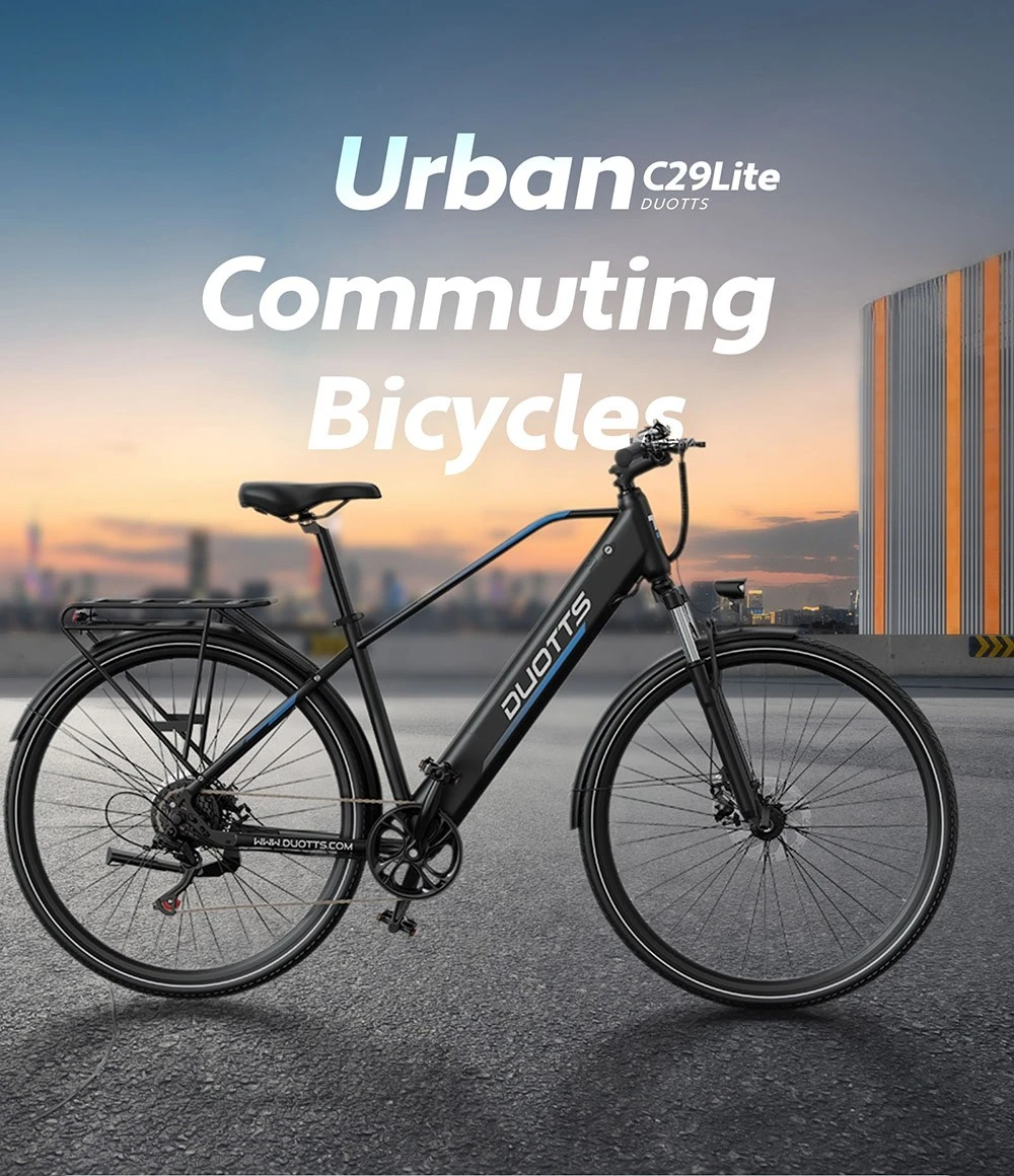 Geekbuying kuponos akciók 2025.10.27. - Több mint 20-1 termék! 37 DUOTTS C29 Lite Electric Bike, 250W Motor, 36V 13Ah Battery, 27.5 inch Tires, 25kn/h Max Speed, 65km Range, Mechanical Disc Brakes, Front Suspension Fork, Shimano 7-speed