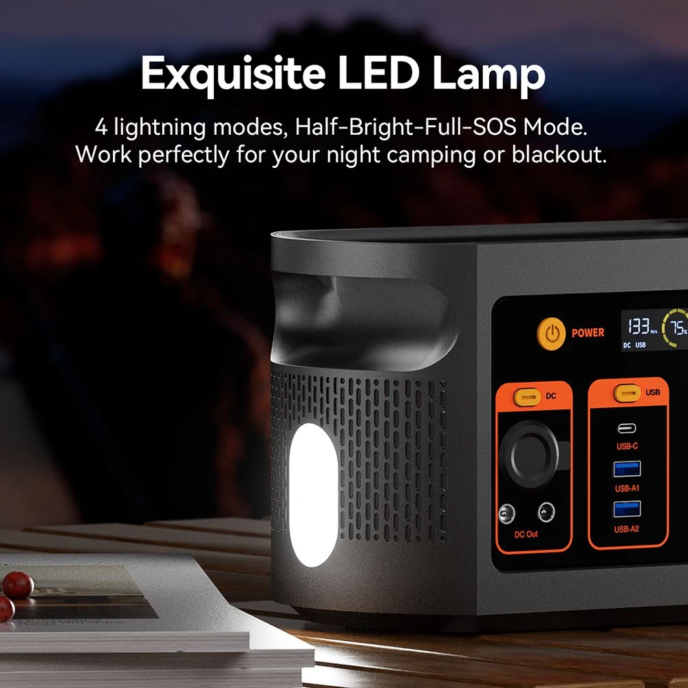 Centrale électrique portable Flashfish E103 300 W, batterie LiFePO4 179,2 Wh, recharge rapide CA, onduleur sinusoïdal pur, générateur solaire multi-sorties pour alimentation extérieure/camping/urgence