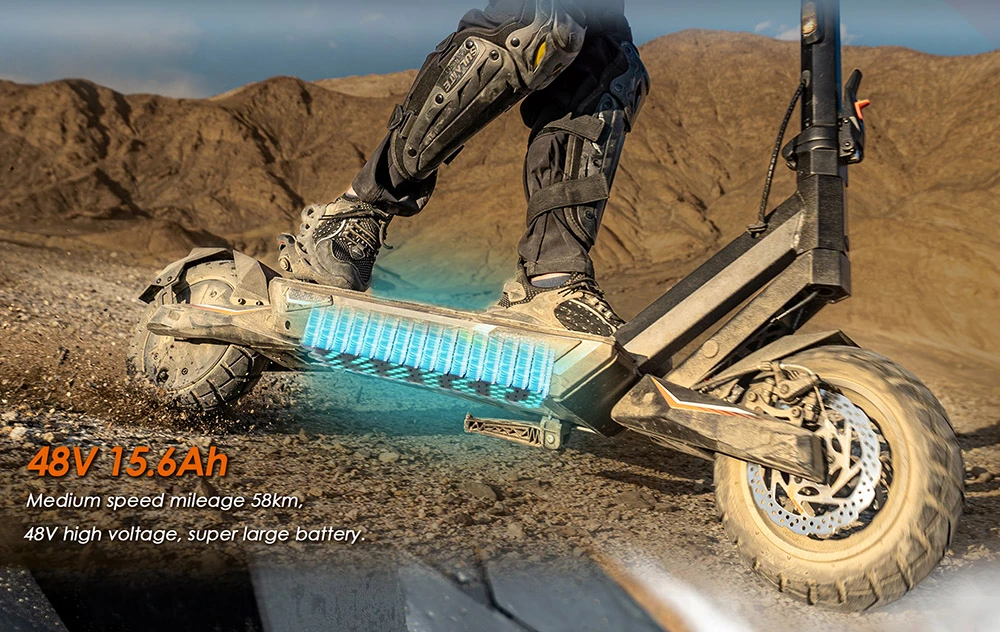 Trottinette électrique KuKirin T3, moteur 800 W, batterie 48 V 15,6 Ah, pneus 10 pouces, vitesse maximale 45 km/h, autonomie 58 km, freins à disque avant et arrière, amortisseur à quatre bras