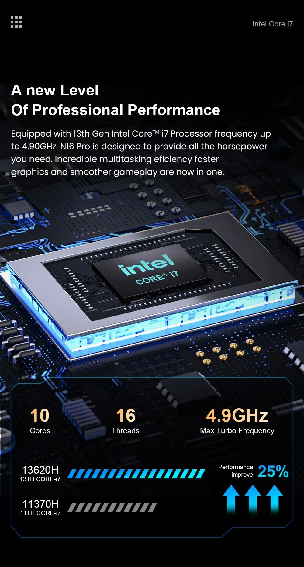 Ninkear N16 Pro Laptop, 16-inch 2.5K IPS 120Hz Screen, Intel Core i7-13620H 4.9GHz, 16GB DDR4, 512GB PCIe SSD, Metal Body, WiFi 6, Bluetooth 5.0, Dual Type-C, Windows 11 Pro Notebook