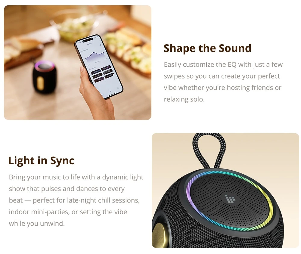 Tronsmart T8 Mini na plecaku