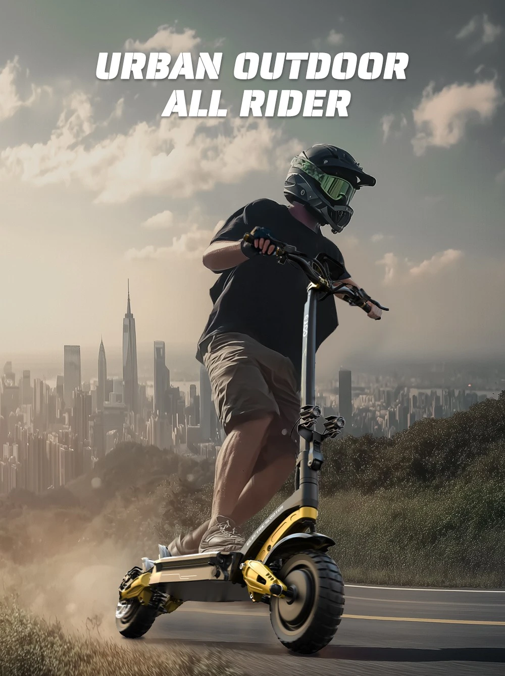 OOTD S30 Electric Scooter, 1200W*2 Motor, 52V 23.4Ah Battery, 10 inch Tires, 65km/h Max Speed, 60km Range, Front & Rear Hydraulic Disc Brake, LCD Display