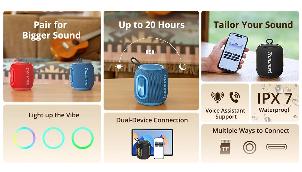 Tronsmart T8 Mini widok z boku