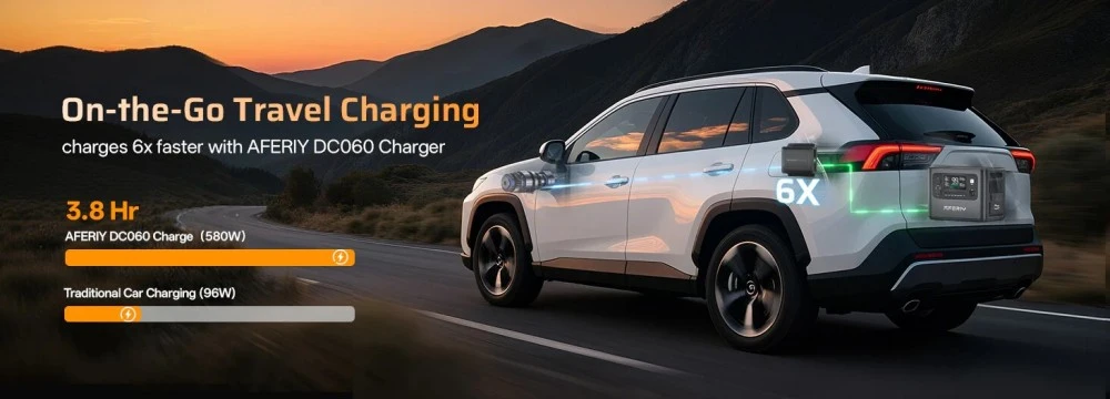 Station d'alimentation portable AFERIY P280, sortie CA sinusoïdale pure de 2 800 W, batterie LiFePO4 de 2 048 Wh, capacité extensible, 13 ports de sortie, recharge rapide en 1,5 h, entrée solaire de 1 200 W, contrôle via application intelligente et onduleur de secours de 10 ms