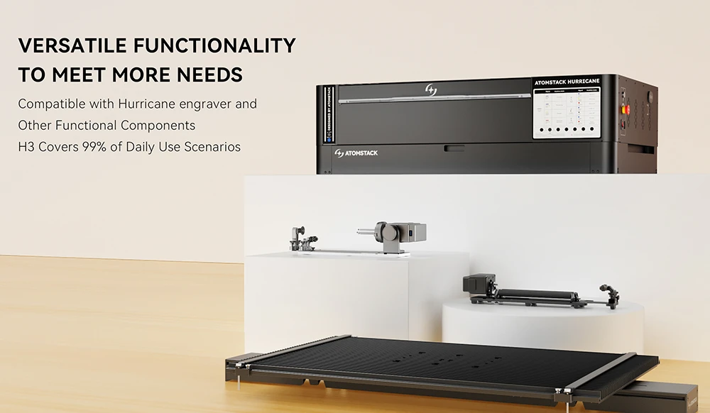 ATOMSTACK H3 Height-Increasing Platform for Hurricane CO₂ Laser Engraver, 100mm Height Raising