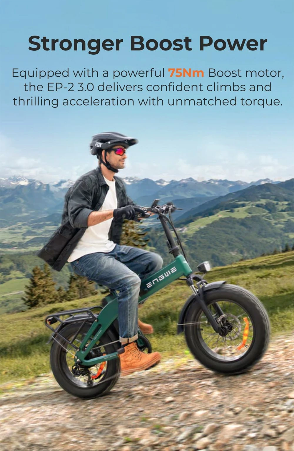 ENGWE EP-2 3.0 Boost Electric Bike, 250W Motor, 48V 13.5Ah Battery, 20*4 inch Tires, 120km Max Range, Hydraulic Brakes, Shimano 7-speed, Torque Sensor, App Control, Fast Charging- Black
