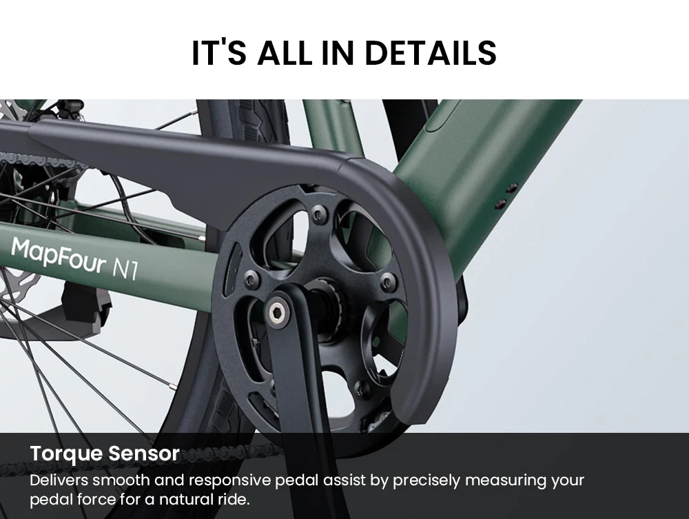 ENGWE MapFour N1 Air Electric Bike, 250W Motor, 36V 10Ah Battery, 700*38C Spoke Tires, 25km/h Max Speed, 100km Range, Front & Rear Hydraulic Disc Brakes, Shimano 7-speed, Torque Sensor, LCD Color Display - Grey