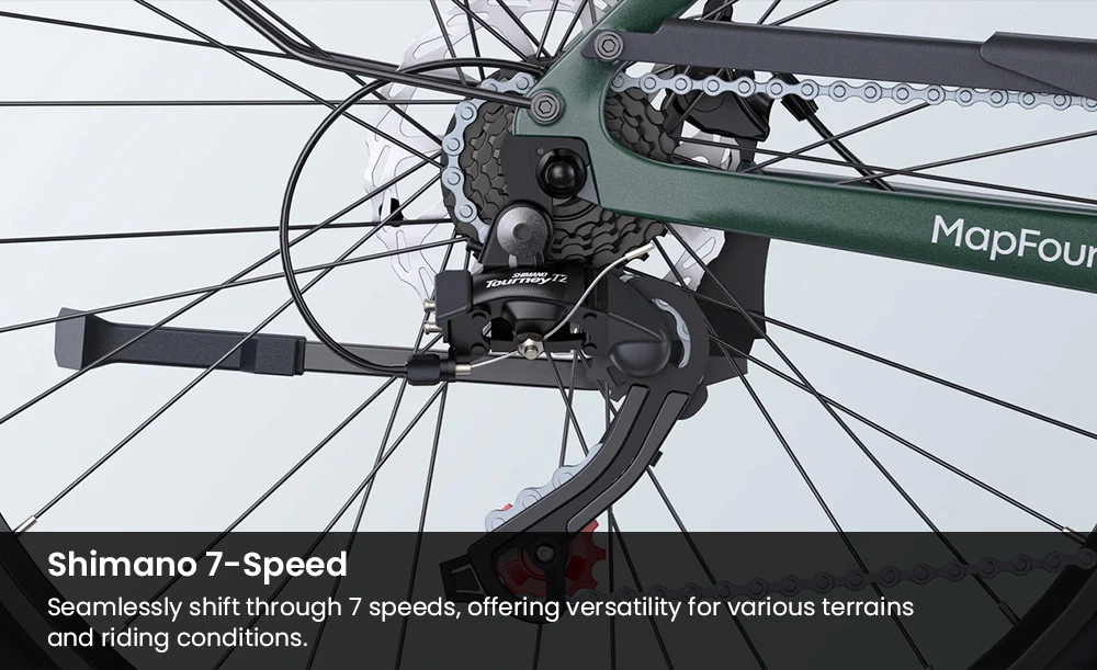 ENGWE MapFour N1 Air Electric Bike, 250W Motor, 36V 10Ah Battery, 700*38C Spoke Tires, 25km/h Max Speed, 100km Range, Front & Rear Hydraulic Disc Brakes, Shimano 7-speed, Torque Sensor, LCD Color Display - Grey