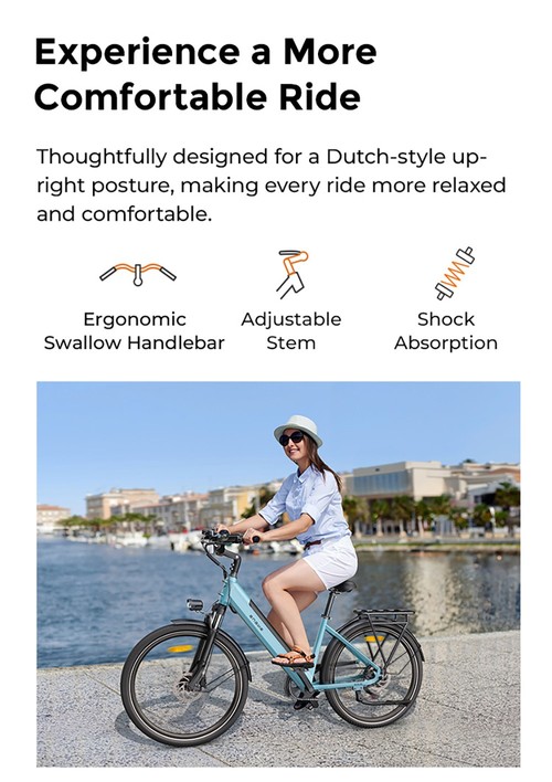 ENGWE P275 SE Electric Bike, 250W Motor, 36V 13Ah Battery, 27.5 inch Tires, 25km/h Max Speed, 100km Range, Hydraulic Disc Brakes, Shimano 7-speed, Torque Sensor - Blue