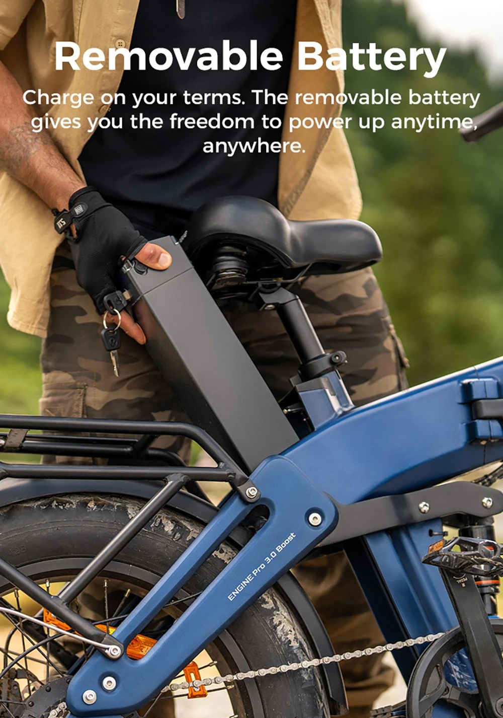 ENGWE Pro 3.0 Boost Electric Bike, 250W Motor, 48V 15Ah Battery, 20*4.0 inch Tires, 130km Range, Hydraulic Brake, Full Suspension, Shimano 7-speed, Torque Sensor, App Control - Black