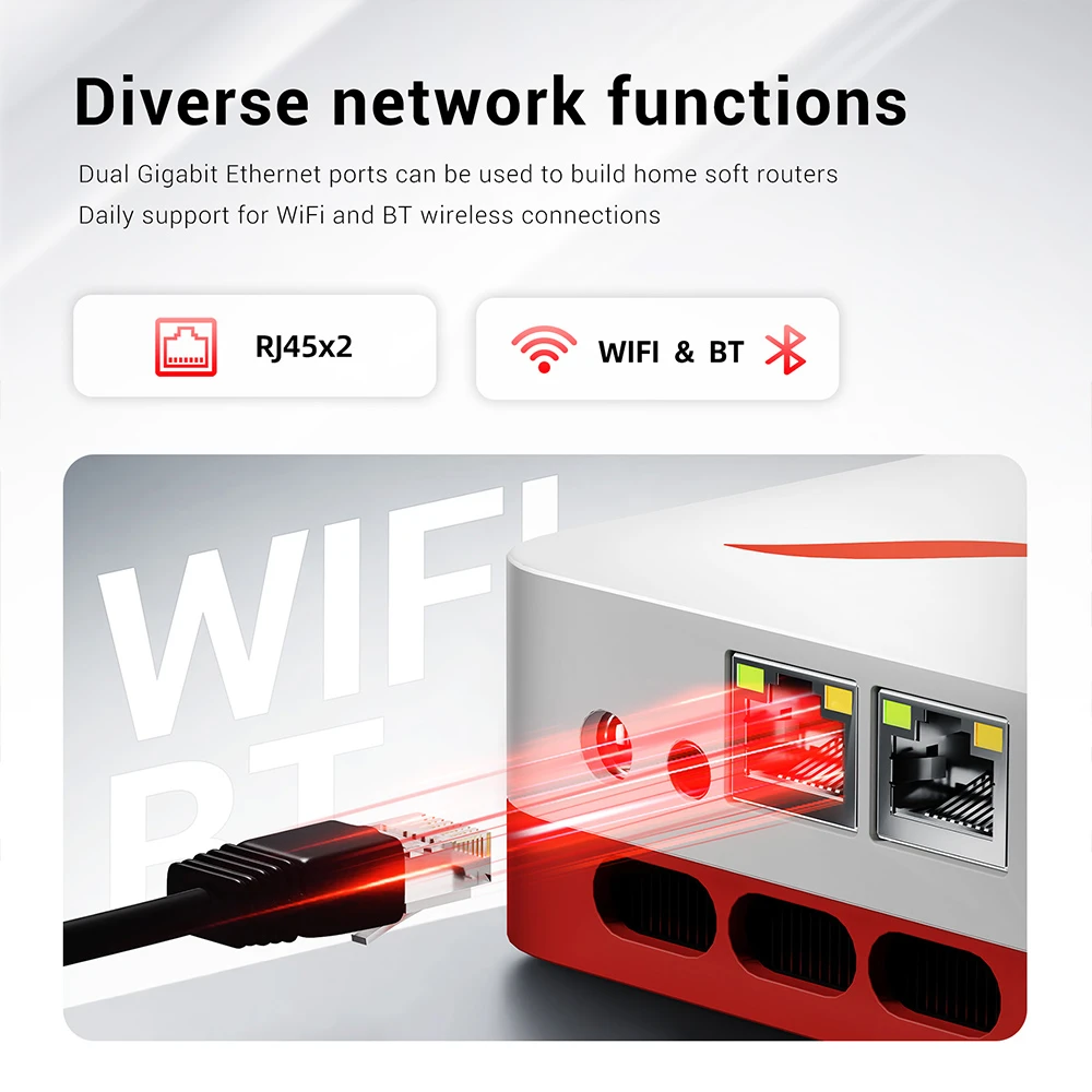 FIREBAT T3 Mini PC, Intel N150 4 πυρήνες μέγιστο 3,6 GHz, 12 GB RAM 512 GB SSD, 2*HDMI+DP Οθόνη τριπλής οθόνης, WiFi 5 Bluetooth 4.2, 3*USB3.0, 2*RJ45, 1*Υποδοχή ήχου