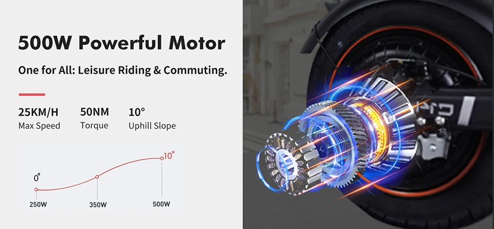 GELEIPU C14 Electric Scooter with Seat, 500W Motor, 48V 17.5Ah Battery, 14 inch Tires, 25km/h Max Speed, 100km Range, Front and Rear Disc Brakes, Dual Shock Absorption